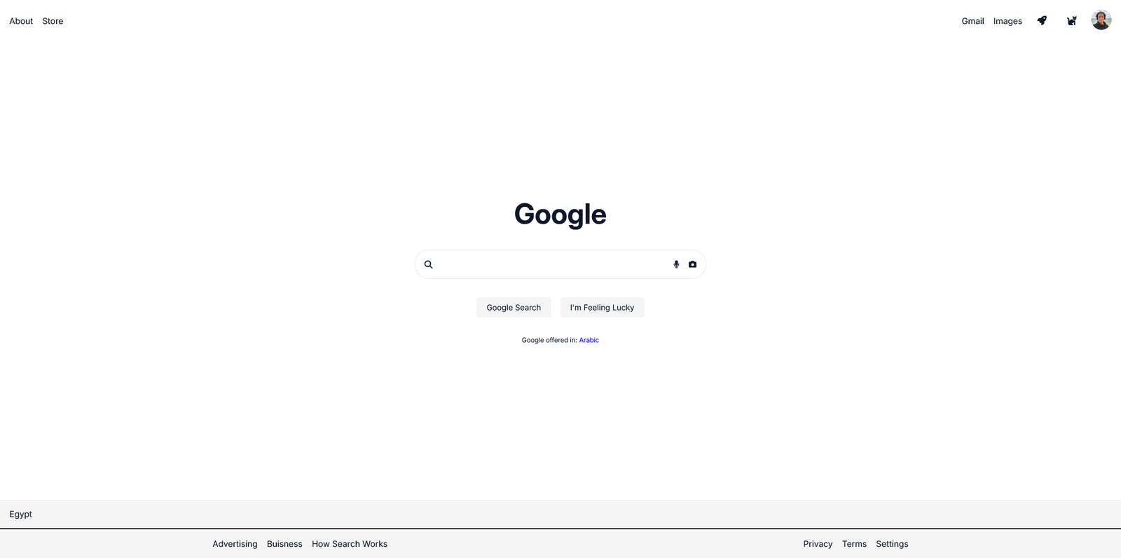 Mock Google Homepage